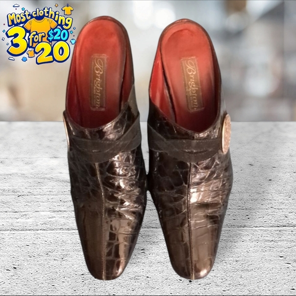 Brighton Shoes - Brighton  embossed mules size 7.5